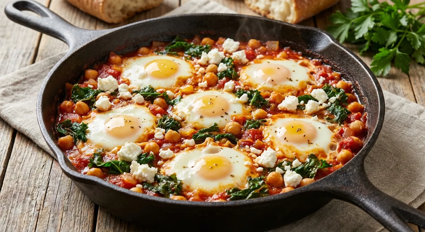 Shakshuka con garbanzos y col rizada