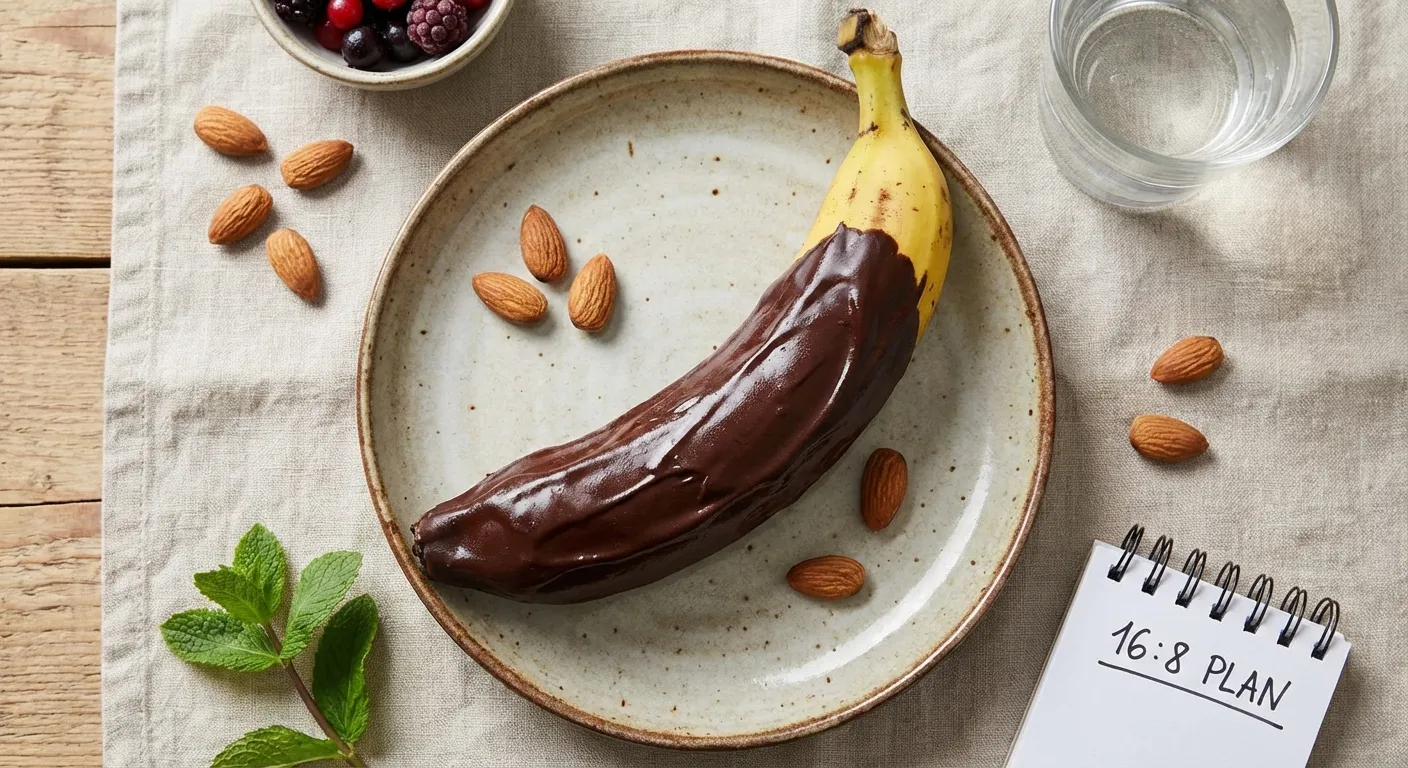 Plátano bañado en chocolate amargo