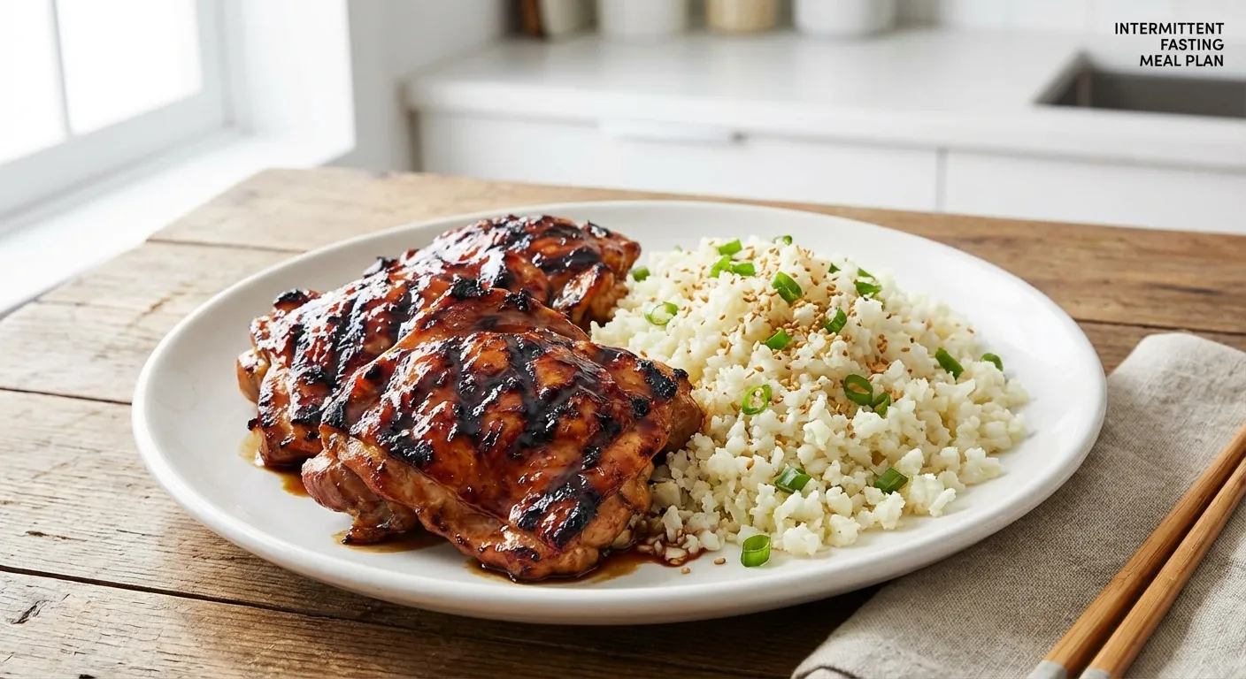 Pollo teriyaki y arroz de coliflor