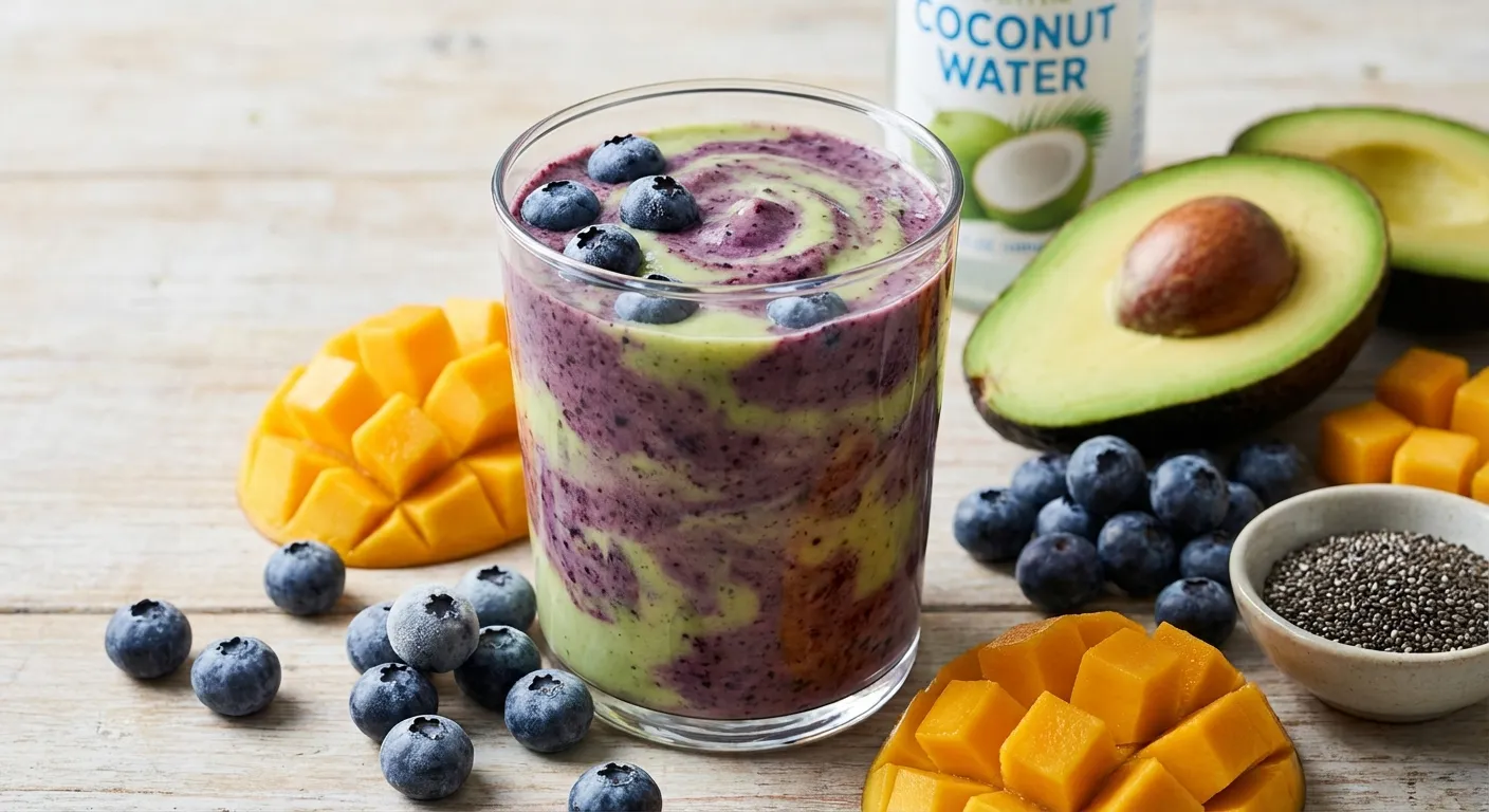 Batido Cremoso de Arándanos y Aguacate